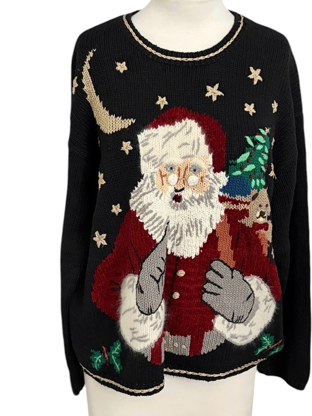Design Originals Studio Christmas Santa Pullover Sweater Size XL